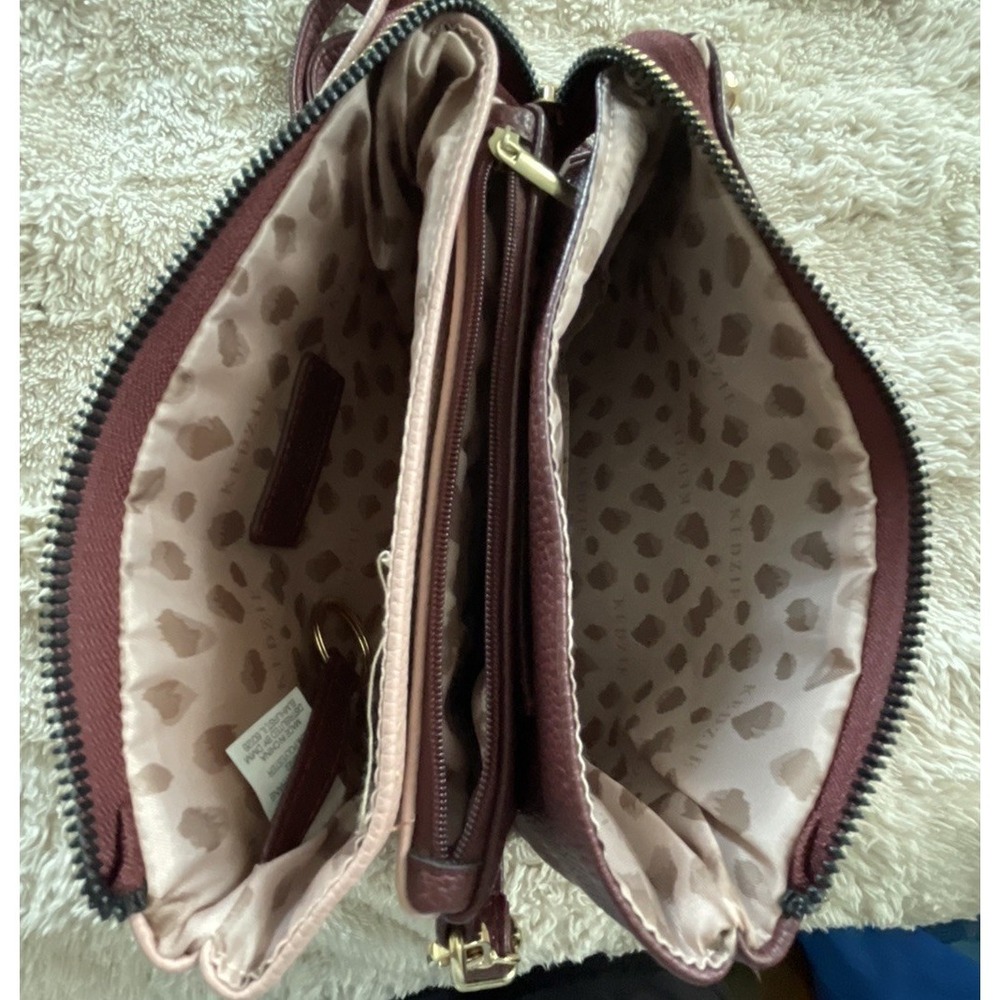 Kedzie Eclipse Convertible Wallet Crossbody Pouch Burgundy Pink Lots Of Pockets - Picture 6 of 7